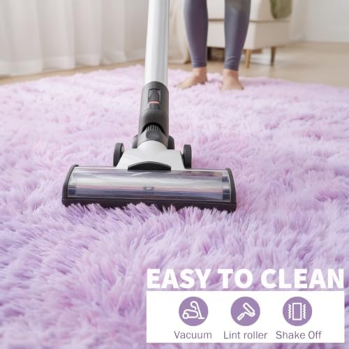 Purple Area Rugs for Girls Bedroom Living Room, Fluffy 4x6 Bedside Shag Rug - Image 6