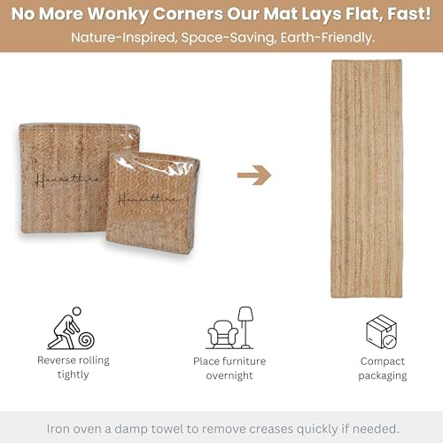 Hausattire Jute Braided Woven Kitchen Runner 2x6 Feet - Natural - Image 5
