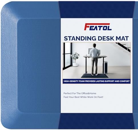 FEATOL Anti Fatigue Mat for Standing Desk & Kitchen Floor, 9/10 Extra Thick by FEATOL