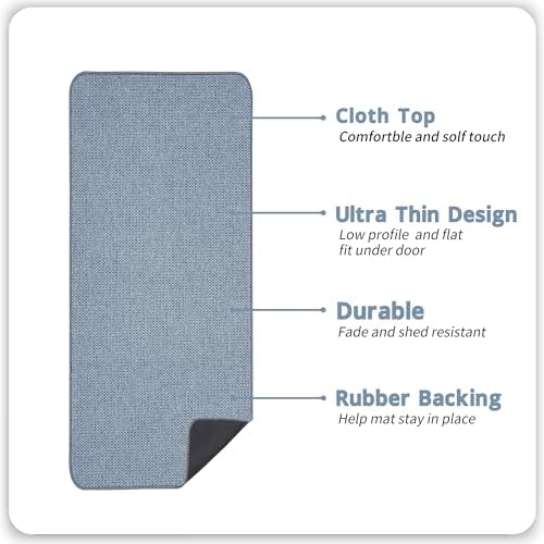 Bosap Bath Mat,Ultra Thin Bathroom Runner Rugs,Large Bath Mats for Bathroom,Quick Dry,Non-Slip,Machine Washable,Low Pile,Bath Rug,Shower Outside,Sink,Home Decor Accessories.Blue,1'9"x3'11"（21x47inch） - Image 2