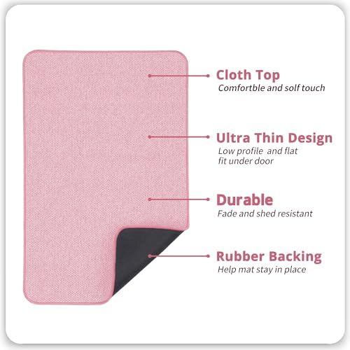 Bath Mat,Ultra Thin Bathroom Rugs,Rubber Bath Mats for Bathroom,No Slip Bath Rugs,Quick Dry,Machine Washable,Low Pile,Absorbent,Shower Outside,Sink,Home Decor Accessories.Pink,1'5"x2'3"(17x27inch) - Image 2