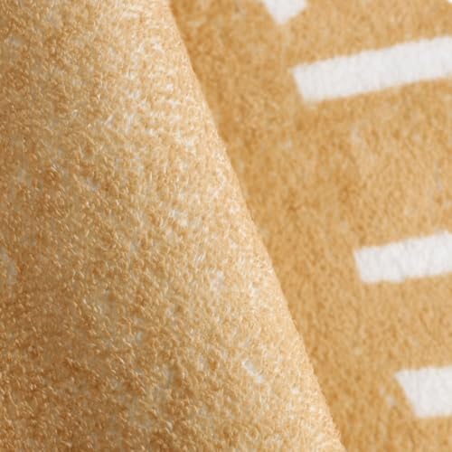 Topotdor Round ABC Area Rug,63 Inch Soft Floor Carpet,Brown - Image 3