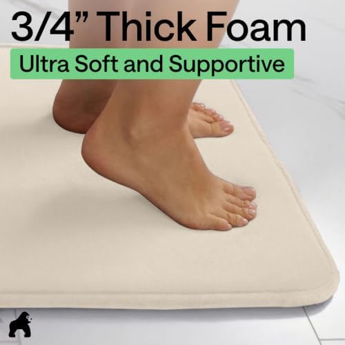 GORILLA GRIP® Memory Foam Bath Rug for Bathroom, 30x20 Cream - Image 4