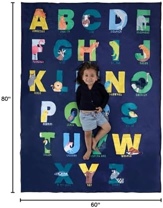 ABC Rug for Kids XL 80" x 60" - Use in Nursery and Classroom to Learn The Alphabet - Nursery Rug, Alphabet Rug, Kids Rugs for Playroom, Rugs for Classroom (Rectangle Blue) - Image 2