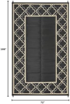 Garvee Reversible Outdoor Rug 6x9, Waterproof Outdoor Plastic Rug, Coffee - Image 2