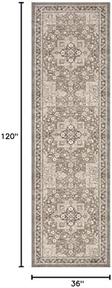 cotiled 3x10 Hallway Runner Rug for Entryway, Non-Slip Vintage, Brown - Image 2