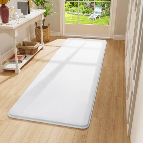 Amearea Modern Soft Hallway Runner Rug, 2x6 Feet White Washable Runner Rugs by AmeareaDirect