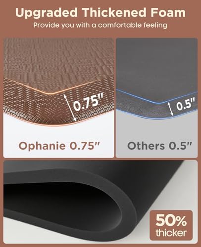 Ophanie Kitchen Mats for Floor, 3/4 Inch Thick, 24x70 Anti Fatigue Cushioned Mat,Kitchen Rugs,Waterproof,Comfort Ergonomic Standing Mat for Office,Home,Sink with 99+ Pairs of Anti-Slip Bottom Ridges - Image 6