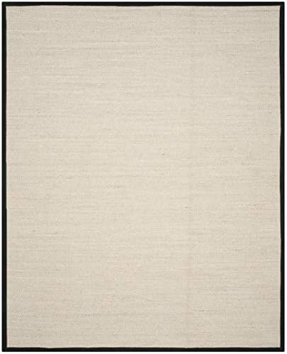 SAFAVIEH Natural Fiber Area Rug 8x10 Large Textured, Marble & Black NF143A - Image 3