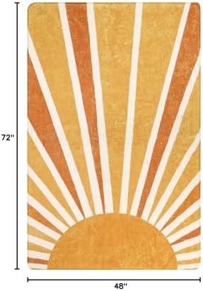 Lahome Boho Rainbow Sun Area Rug 4x6 for Classroom - Image 2