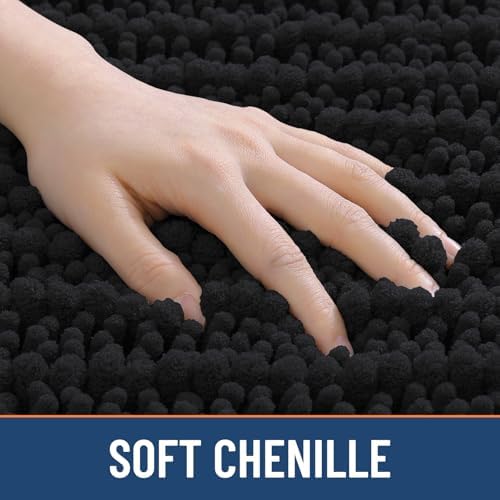 Smiry Bathroom Rugs 45X27, Extra Soft Rubber Backing Chenille Bath Mats - Image 4