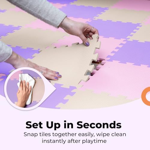 MioTetto Baby Play Mat, Comfortable Playtime Mat – Portable Foam Floor Tiles, Safe Baby mat for Floor for Crawling & Development, Soft Play mat for Babies, Stylish Interlocking Foam Tiles - Image 6