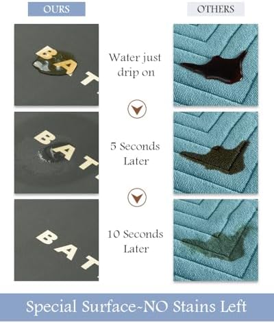 MontVoo-Bath Mat-Bath Mat Rug Non Slip Super Absorbent Stain Resistant Quick Dry Thin Bathroom Rug-Bath Mats for Bathroom Floor Bathtub Vanity-Bathmat Bath Rug Easy Care 17"x35" Darkgrey - Image 2