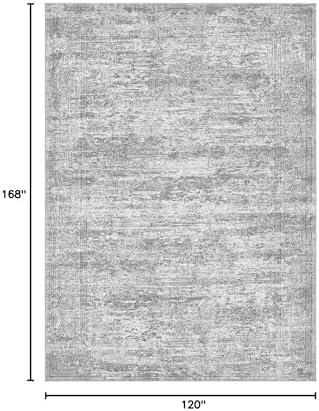 DMOYEST Area Rug Living Room Rugs - 10x14 Abstract Large Soft Indoor Washable Rug Neutral Modern Low Pile Carpet for Bedroom Dining Room Farmhouse Home Office - Vintage Grey - Image 2