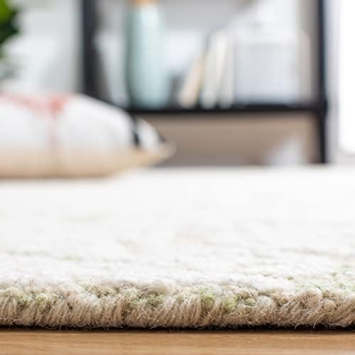 SAFAVIEH Blossom Collection 6' x 9' Light Green/Ivory BLM112X Handmade Premium Wool Living Room Dining Bedroom Area Rug - Image 5