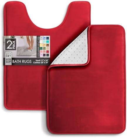 Clara Clark Bathroom Rugs, Velvet Memory Foam Bath Mat, Non-Slip Bath Rugs, Machine Wash, Dries Quickly, Ultra Soft Plush Bath Mats for Bathroom, - Image 3