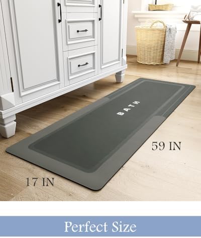 MontVoo-Bath Mat-Bath Mat Rug Non Slip Super Absorbent Stain Resistant Quick Dry Thin Bathroom Rug-Bath Mats for Bathroom Floor Bathtub Vanity-Bathmat Bath Rug Easy Care - Image 2