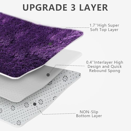 10X14 Large Area Rugs for Living Room Bedroom,Big Shag Rug for Bedroom Dorm,Soft Fluffy Indoor Carpet Plush Rugs for Living Room Home Decor,Purple - Image 6