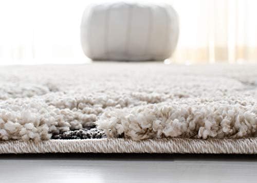 SAFAVIEH Florida Shag Square Rug 10', Soft Plush Cream & Grey SG471-1180 - Image 5