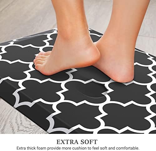 WISELIFE Kitchen Runner Rugs Anti-Fatigue mats,17.3" x 39", 4/5 Inch, Black - Image 3