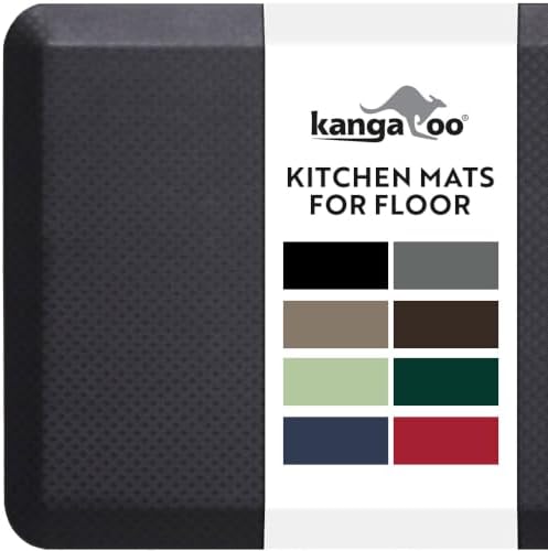 KANGAROO Cushioned Anti Fatigue Kitchen Mats for Floor, 70x24, Onyx by Kangaroo