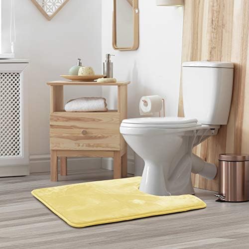 Clara Clark Bathroom Rugs, Velvet Memory Foam Bath Mat, Non-Slip, Machine Washable Bath Rugs - Dries Quickly, Ultra Soft Plush Bath Mats for Bathroom, 20 x 24, Mellow Yellow - Image 2