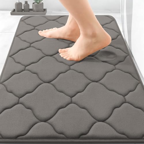 OLANLY Memory Foam Bath Mat Rug 30x20, Ultra Soft Bathroom Rugs, Taupe by OLANLY