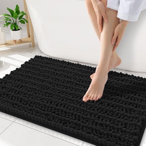 Smiry Bathroom Rugs 34X21, Extra Soft Rubber Backing Chenille Bath Mats by Smiry