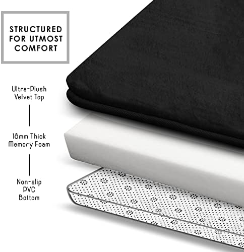 Clara Clark 3 Piece Bathroom Rugs Bath Mat Set, Velvet Memory Foam Bath Mats for Bathroom - Non-Slip, PVC Backing Bath Rugs, Washable - Dries Quickly, Black - Image 5