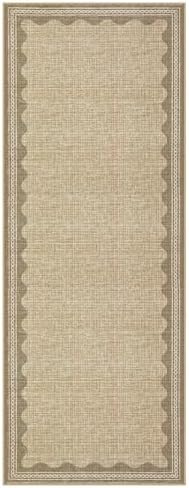 GarveeHome Scalloped 2x10 Runner Rug for Hallway Washable Kitchen Rugs Non Slip Solid Tan Jute Digital Printing Modern Soft Low-Pile Rugs for Entryway Laundry Room Floor Mats - Image 5
