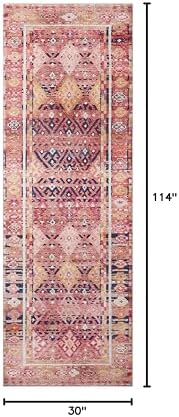 Loloi Layla Magenta/Multi 2'-6" x 9'-6" Runner Rug - Image 2