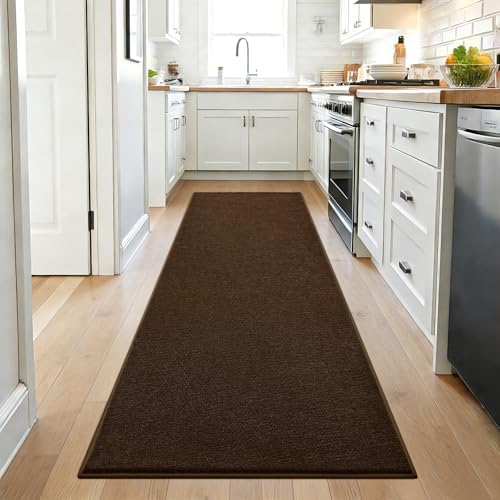 ISEAU 2x6 Soft Runner Rug for Hallway, Washable and Non-Slip, Brown - Image 4