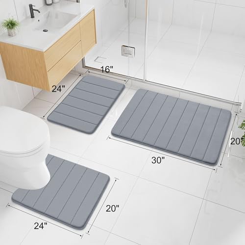 Buganda Memory Foam Bath Mat 70 x 46, Ultra Soft Absorbent Bathroom Rugs - Image 2
