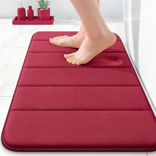 OLANLY Memory Foam Bath Mat 35x16, Super Soft and Absorbent Bathroom Rugs by OLANLY