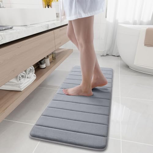 Buganda Memory Foam Bath Mat 47 x 17, Ultra Soft Absorbent Bathroom Rugs by Buganda