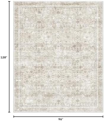 Sasttie 8x10 Area Rugs, Ultra-Soft Washable Rug for Living Room, Beige - Image 2