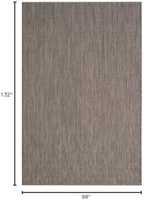 SAFAVIEH Outdoor Area Rug 8x11 - Courtyard Collection - Large, Coastal Design, Black & Beige, Durable & Easy Cleaning, Ideal for Patio, Entryway, Mudroom (CY8022-36621) - Image 2
