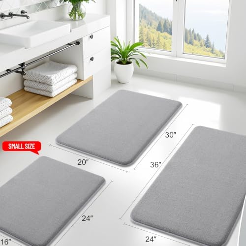 Smiry Memory Foam Bath Mat 71x47, Extra Soft Absorbent Bathroom Rugs - Image 2