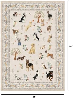 24x17 Inch Door Mat Indoor Entrance,Dog Rug Non Slip Beige - Image 2