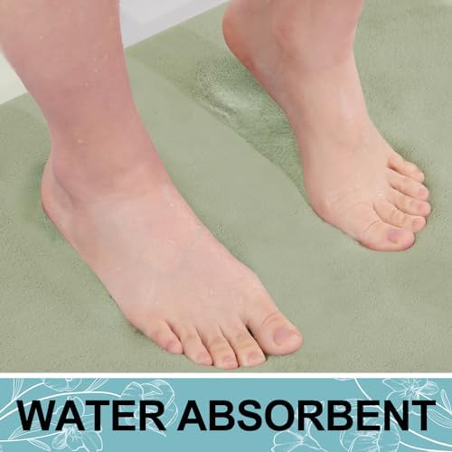 Smiry Memory Foam Toilet Rugs 24x20, Extra Soft Absorbent Bathroom Rugs - Image 5