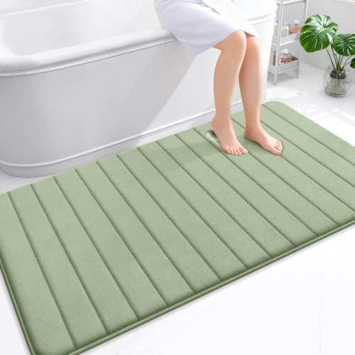 OLANLY Memory Foam Large Bath Mat 59x34, Super Soft Absorbent Bathroom Rugs by OLANLY
