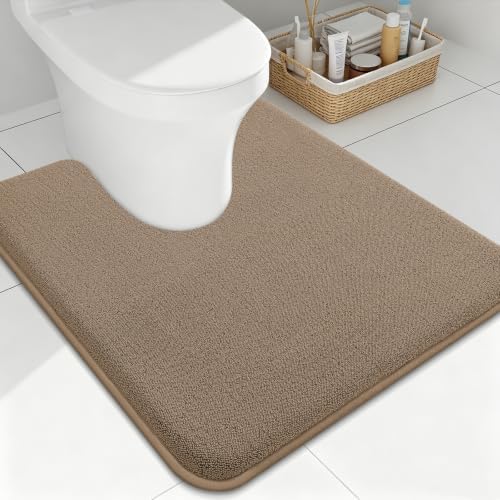 Smiry Memory Foam Toilet Rugs U Shaped 24x20, Extra Soft Bath Mat by Smiry
