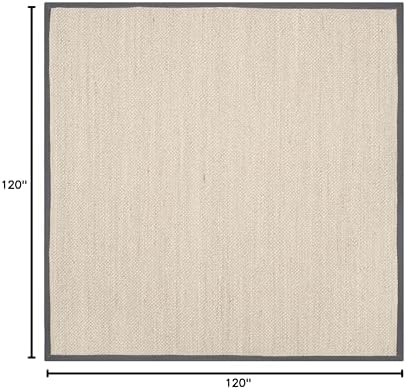 SAFAVIEH Natural Fiber Square Rug 10', Sisal Textured Marble NF143D - Image 2