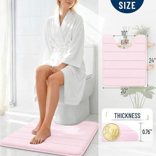 OLANLY Memory Foam Toilet Rugs U Shaped 24x20, Super Soft and Absorbent - Image 4