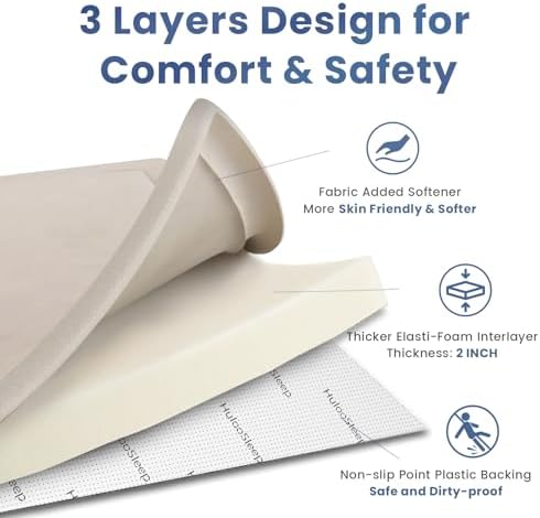 Huloo Sleep 2" Extra Thick Baby Play Mat for Floor,Ultra Soft Elasti Foam Mat for Tummy Time & Crawling,Playpen,Non Slip Nursery Rug for Toddlers,Infants,kids,Tatami Style for Yoga,Playroom(Beige) - Image 6