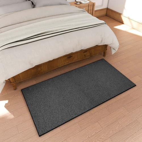 Area Rug with Non Slip Rubber Backing 3 * 5 ft, Washable Soft Floor Carpet for Living Room, Kitchen, Entryway Indoor, Bedroom, Laundry, Low Pile Area Rugs, Solid Color with Pointillism Style, Black - Image 4