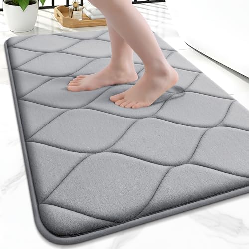 Smiry Memory Foam Bath Mat 24x16, Ultra Soft Absorbent Bathroom Rugs by Smiry
