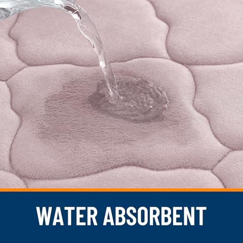 OLANLY Memory Foam Bath Mat Rug 44x24, Ultra Soft Bathroom Rugs, Dusty Rose - Image 5