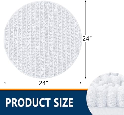 Smiry Bathroom Rugs Round 24X24, Extra Soft Rubber Backing Bath Mats - Image 2