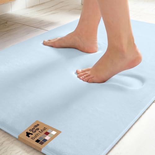 GORILLA GRIP® Memory Foam Bath Rug for Bathroom, 36x24 Light Blue by GorillaGrip